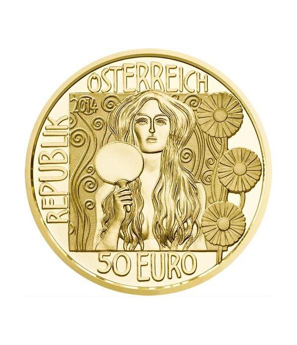 Moneda de oro 50 Euros Austria 2014 Klimt. Judith II.