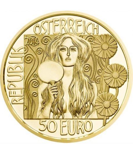 Moneda de oro 50 Euros Austria 2014 Klimt. Judith II.