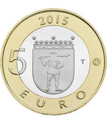 moneda Finlandia 5 Euros 2015. Animales. Reno. Cuproniquel