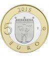 moneda Finlandia 5 Euros 2015. Animales. Reno. Cuproniquel