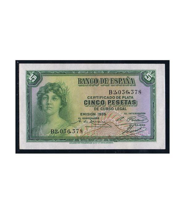 (1935) Banco de España. 5 Pesetas. SC.  - 4
