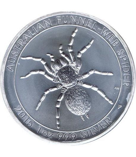 Moneda onza de plata 1$ Australia. Araña 2015.