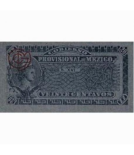 Mexico 20 centavos 1914 Gobierno Provisional. SC