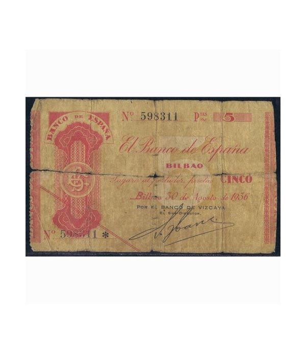 (1936) BILBAO. 5 Pesetas. Sin serie. BC.