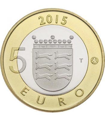 moneda Finlandia 5 Euros 2015. Animales. Armiño. Cuproniquel.