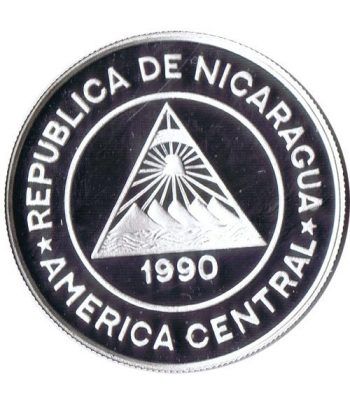 Moneda de plata 10000 Cordobas Nicaragua 1990 Albertville'92.
