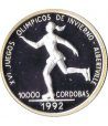 Moneda de plata 10000 Cordobas Nicaragua 1990 Albertville'92.