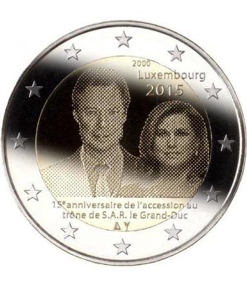 moneda conmemorativa 2 euros Luxemburgo 2015. 15 Anº Trono.