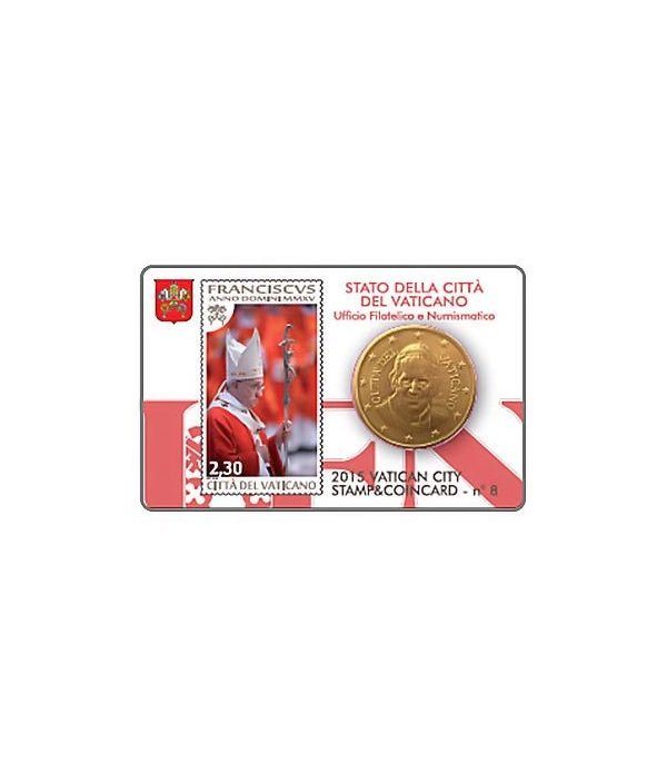 Cartera oficial euroset Vaticano 2015 (moneda 50cts.y sello 2.30