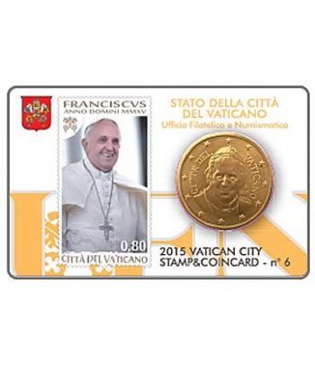 Cartera oficial euroset Vaticano 2015 (moneda 50cts.y sello 80 c  - 2