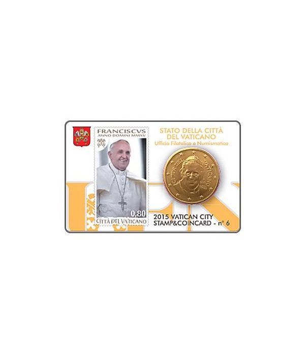 Cartera oficial euroset Vaticano 2015 (moneda 50cts.y sello 80 c  - 2