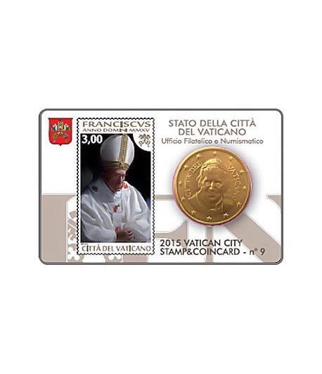 Cartera oficial euroset Vaticano 2015 (moneda 50cts y sello 3€)