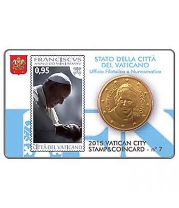 Cartera oficial euroset Vaticano 2015 (moneda 50cts y sello 95ct