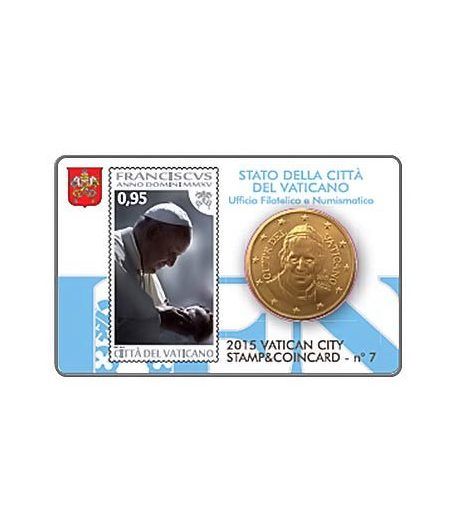 Cartera oficial euroset Vaticano 2015 (moneda 50cts y sello 95ct