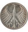 Moneda de Plata 5 Marcos Alemania 1957 F.