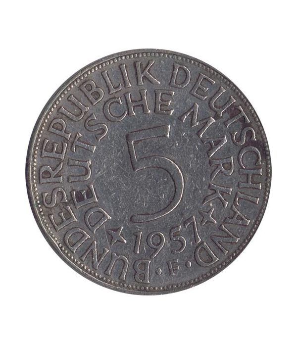Moneda de Plata 5 Marcos Alemania 1957 F.  - 4