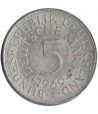 Moneda de Plata 5 Marcos Alemania 1969 J.