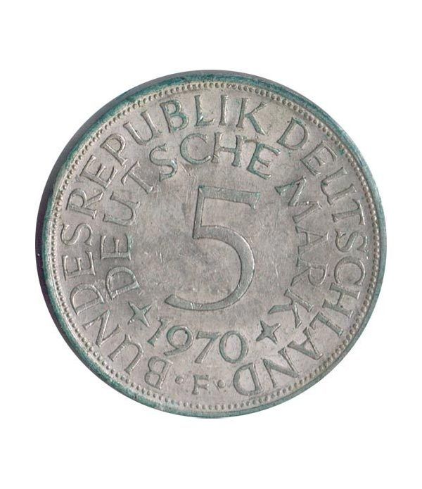 Moneda de Plata 5 Marcos Alemania 1970 F.  - 4