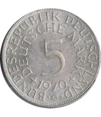 Moneda de Plata 5 Marcos Alemania 1970 G.  - 1