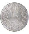 Moneda de Plata 5 Marcos Alemania 1972 G.
