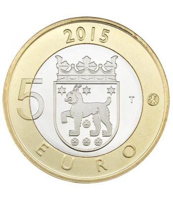 moneda Finlandia 5 Euros 2015. Animales. Lince. Cuproniquel.