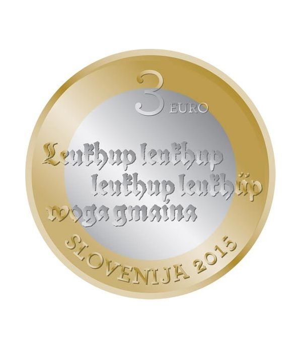 moneda Eslovenia 3 Euros 2015.