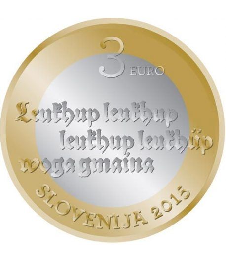 moneda Eslovenia 3 Euros 2015.