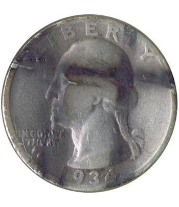 Moneda de plata 1/4 $ Estados Unidos 1934.