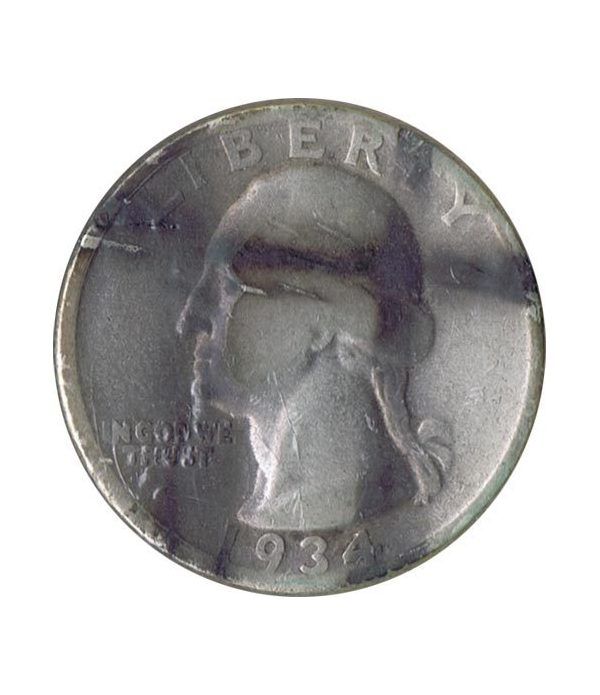 Moneda de plata 1/4 $ Estados Unidos 1934.  - 4