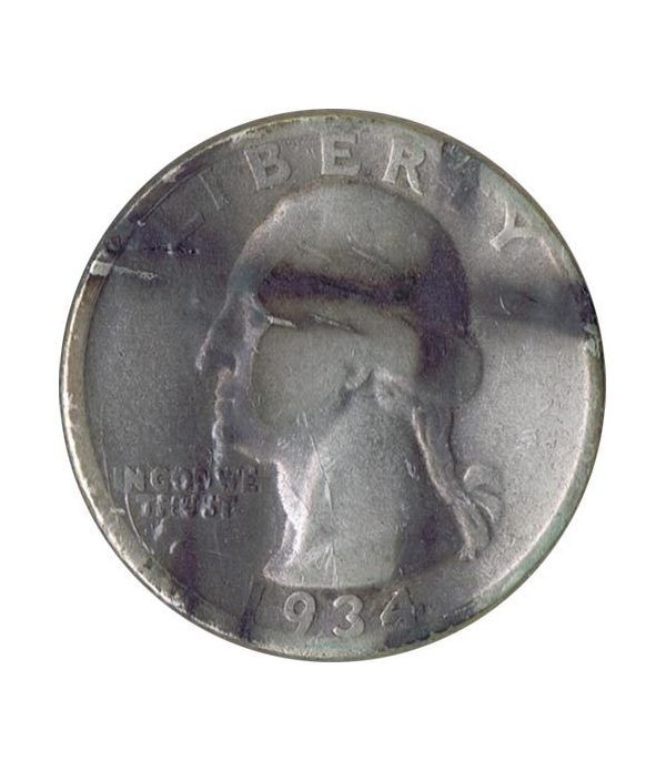 Moneda de plata 1/4 $ Estados Unidos 1934.