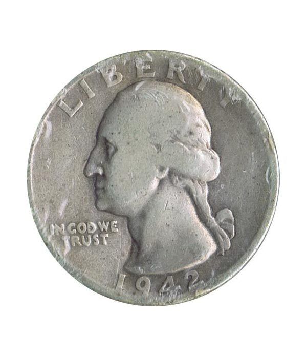 Moneda de plata 1/4 $ Estados Unidos 1942.  - 4