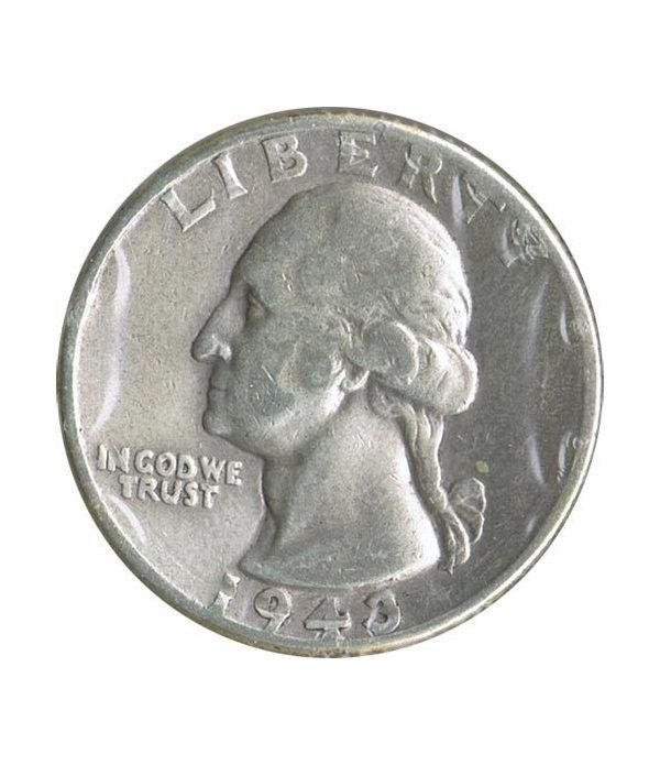 Moneda de plata 1/4 $ Estados Unidos 1943.  - 4