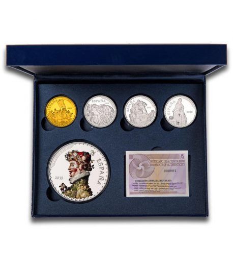 Monedas 2015 Tesoros Españoles. Estuche Oro y Plata.