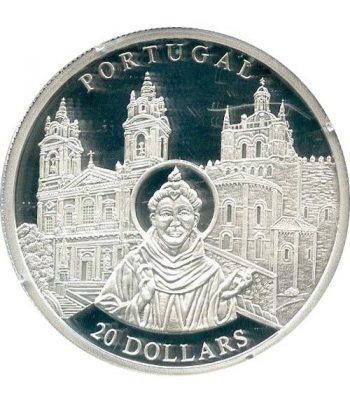 Moneda de plata 20$ Liberia 2001. Iglesia de Portugal.  - 1