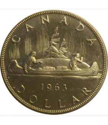 Canada 1$ 1963 Canoa. Plata.