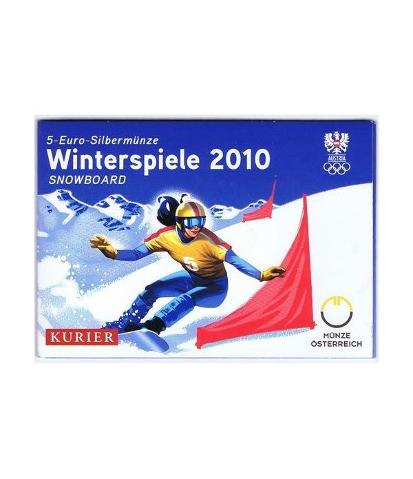 moneda Austria 5 Euros 2010 nueve esquinas. Snow. Plata.