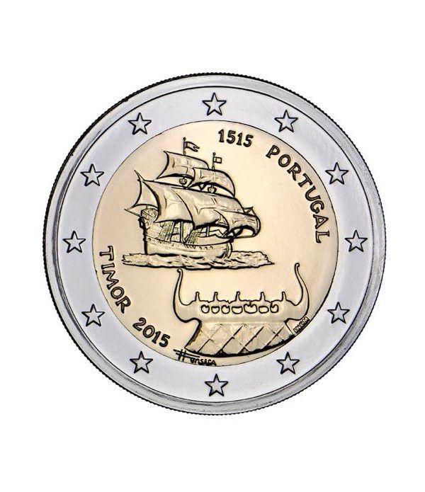 moneda conmemorativa 2 euros Portugal 2015 Timor.