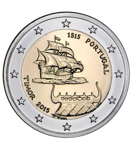 moneda conmemorativa 2 euros Portugal 2015 Timor.