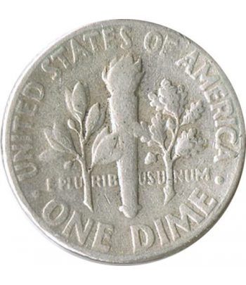 Moneda de plata 1 Dime Estados Unidos Roosevelt 1957.