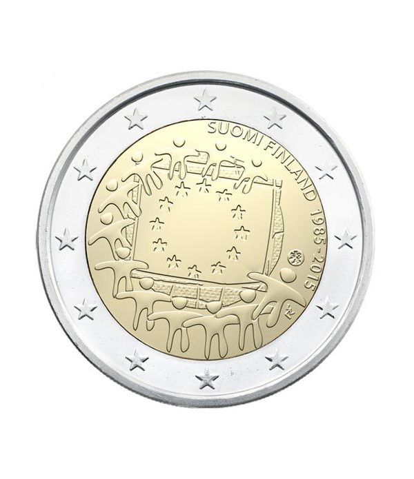 moneda Finlandia 2 euros 2015. 30 Años bandera de Europa.