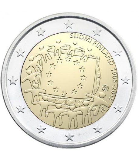 moneda Finlandia 2 euros 2015. 30 Años bandera de Europa.