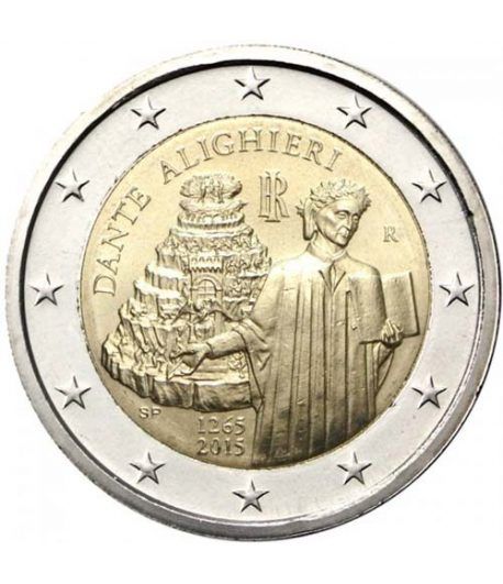 moneda conmemorativa 2 euros Italia 2015 Dante.