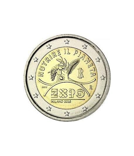 moneda conmemorativa 2 euros Italia 2015 Expo Milán.