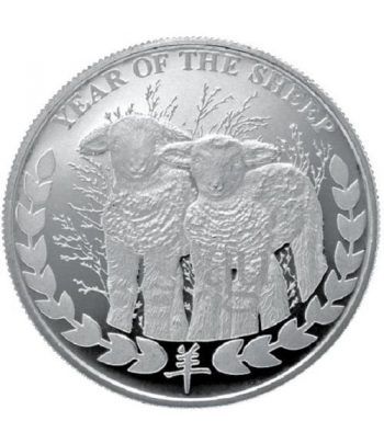 Moneda onza de plata 1000 Shilling Somalia Año Oveja 2015  - 1