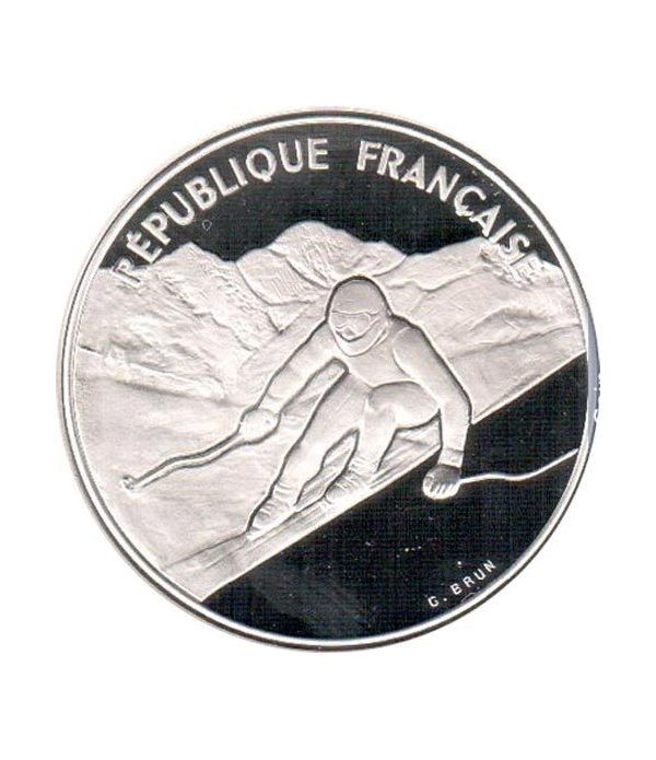 Moneda de plata 100 Francos Francia 1989 Albertville'92 Ski