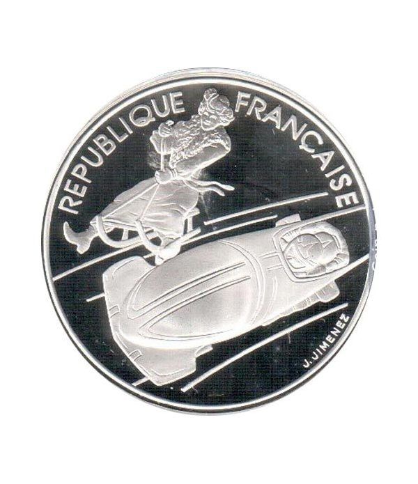 Moneda de plata 100 Francos Francia 1990 Albertville'92 Bobsleig