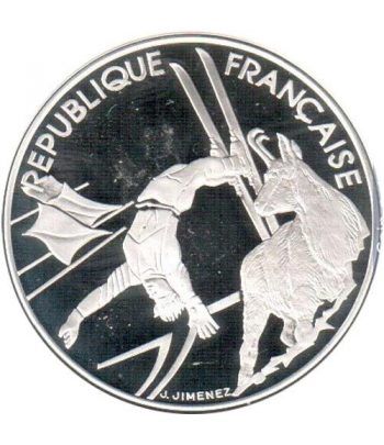 Moneda de plata 100 Francos Francia 1990 Albertville'92. Ski