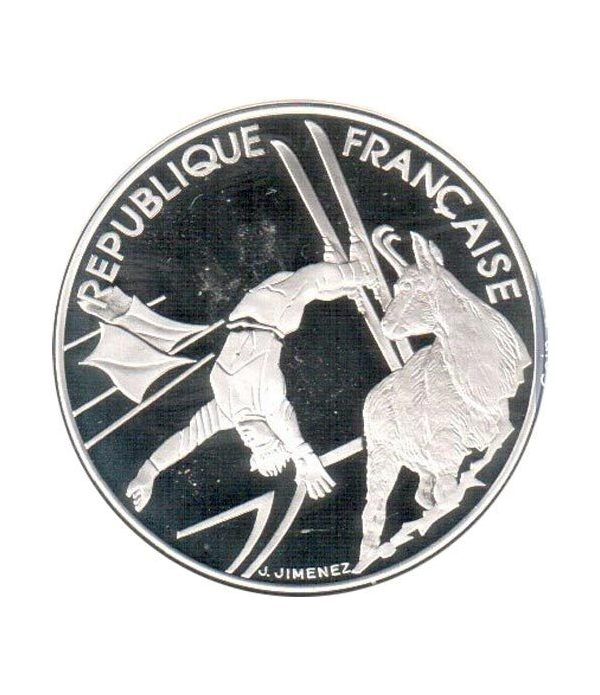 Moneda de plata 100 Francos Francia 1990 Albertville'92. Ski