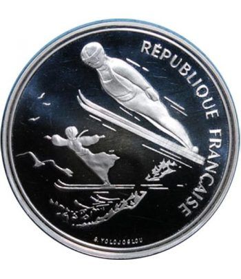 Moneda de plata 100 Francos Francia 1991 Albertville'92. Salto