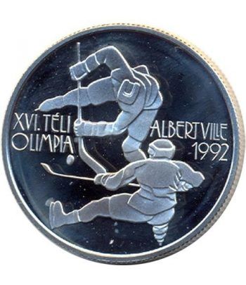 Moneda de plata 500 Forint Hungria 1989 Albertville 92 Hockey.